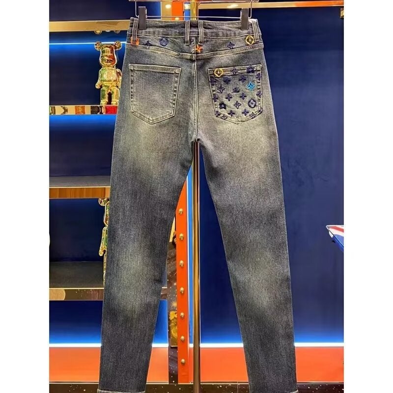 Unisex Classic Denim Jeans Loose Fit Daily Outdoor Wear - Image 3