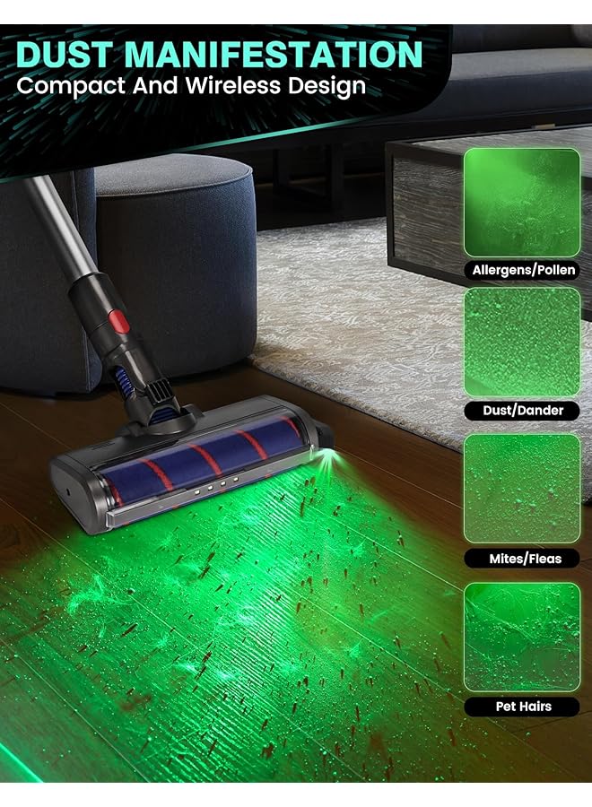 KASTWAVE Rechargeable Vacuum Cleaner Dust Display Light, Green Light Attachment Suitable For Dyson Shark Bissell, Reveal Pet Fur Dog Cat Hair, Upgrade Vacuum Accessories Universal Lamp - Image 2