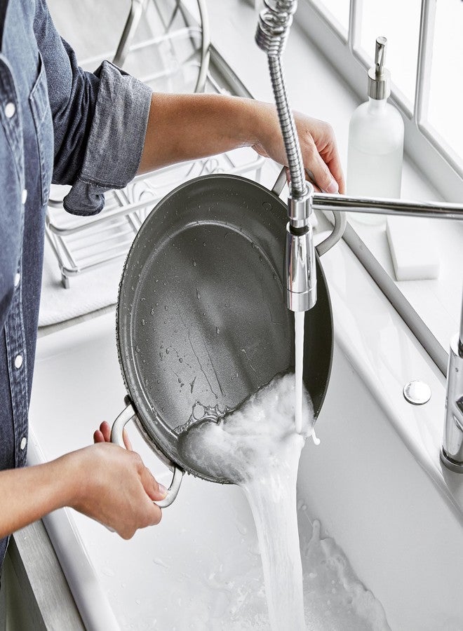 جرين بان مقلاة جرين بان الصحية المصنوعة من السيراميك غير اللاصق، مقاس 12 بوصة، للاستخدام اليومي، مزودة بمقبضين وغطاء، خالية من مركبات PFAS، متعددة الطبقات، مناسبة للطهي بالحث، آمنة للاستخدام في غسالة الصحون والفرن، لون أسود - Image 5