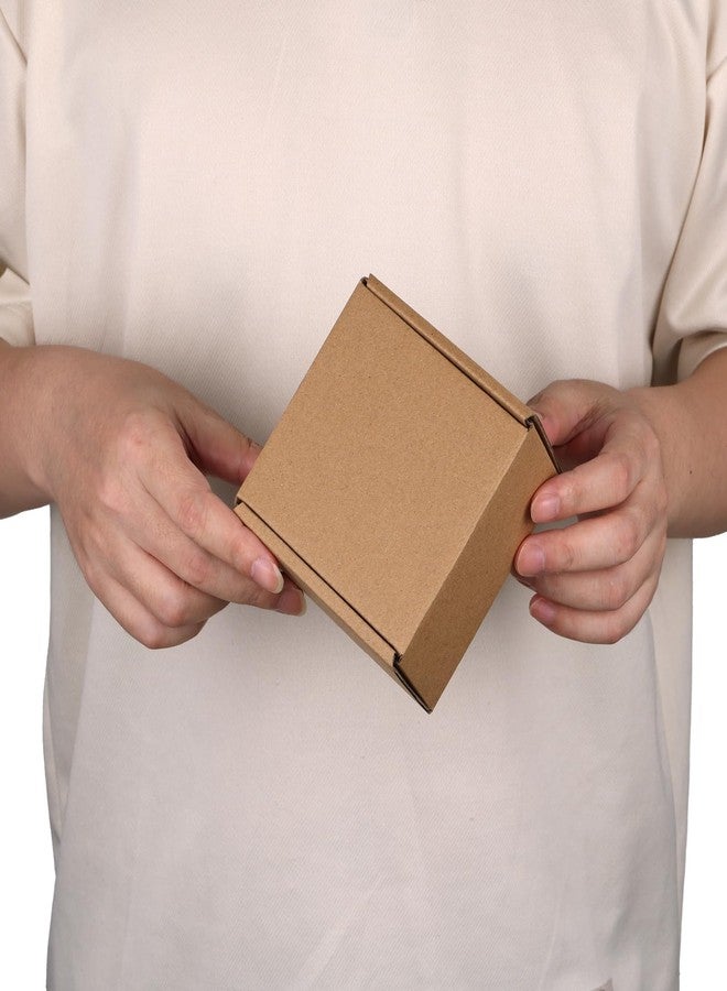 PHAREGE 4x4x2 inch Shipping Boxes 6 Pack Brown, Tab Lock Tuck Top Mailer Boxes for Packaging Small Business, Small Cardboard Gift Boxes for Wrapping Mailing Present - Image 4