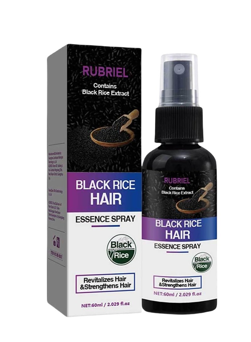 روبيريل بخاخ ماء الأرز الأسود لنمو الشعر، سيروم لنمو الشعر لتساقط الشعر والجفاف والأضرار، ترطيب عميق وتقوية وتكثيف وتنعيم الشعر مع تحكم في التجاعيد، مناسب للنساء والرجال 60 مل - Image 1