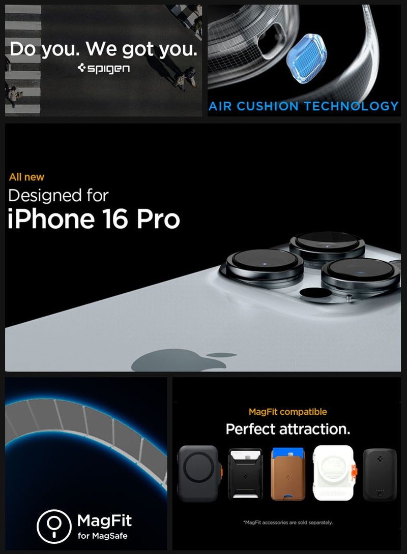 Spigen Enzo Aramid Fiber MagFit iPhone 16 PRO Case Cover with Magsafe (2024) - Black Natural - Image 2