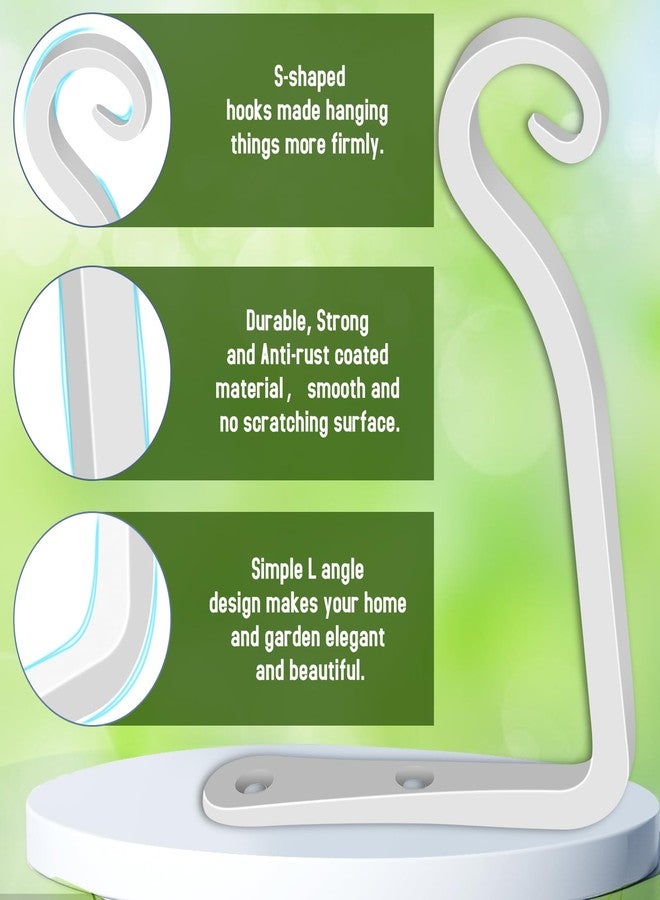 FEED GARDEN Wall Hook Hanging Plant Bracket 6 Inch, Decorative Straight Plant Hanger for Hanging Bird Feeders, Wind Chimes, Flower Baskets, Yoga Mat, Indoor/Outdoor Use 2 Pack,White - Image 3