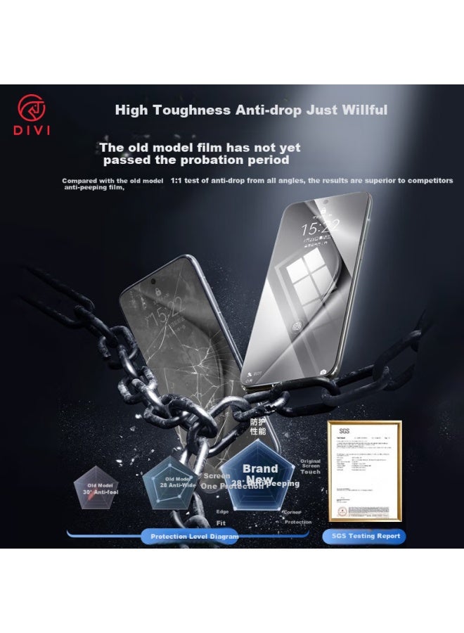 DiVi First Guard Privacy Screen Protector For Huawei Pura80pro, P80pro+/rs Hydrogel Film, Anti-peeping, Non-tempered Full Coverage, Shockproof, Scratch-resistant Protective Film - Image 5