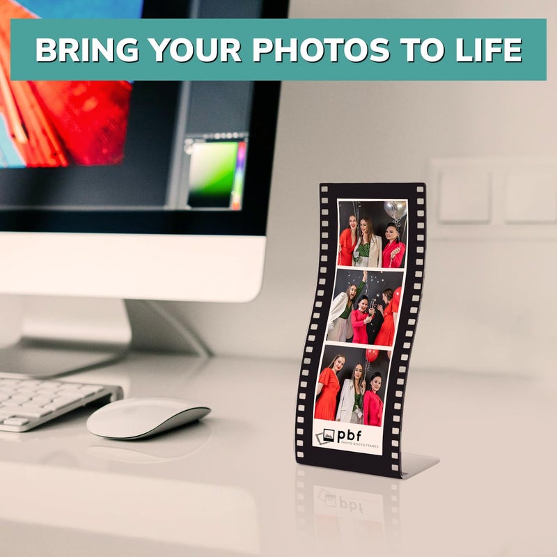 pbf PHOTO BOOTH FRAMES 2x6 Acrylic Sign Holder | 2 x 6 Vertical Stand Up Sign Holder | Hollywood Acrylic Stand for Display | Clear Picture Frame, Menu Table Top Stand, Plastic Flyer Holder (24-Pack) - Image 3