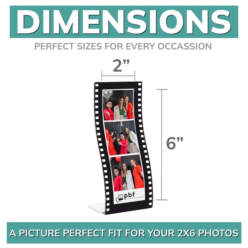 pbf PHOTO BOOTH FRAMES 2x6 Acrylic Sign Holder | 2 x 6 Vertical Stand Up Sign Holder | Hollywood Acrylic Stand for Display | Clear Picture Frame, Menu Table Top Stand, Plastic Flyer Holder (24-Pack) - Image 2