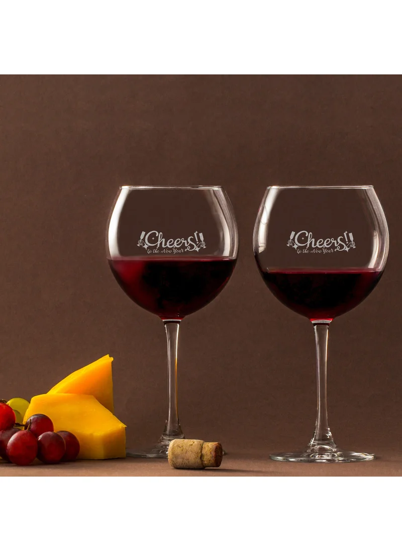 Hediye Sepeti Gift Basket Cheers Designed New Year Concept Piedmont Wine Glass Set
