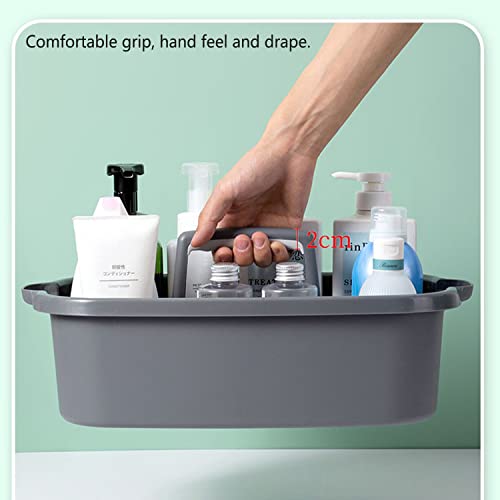 Haundry Large Cleaning Caddy with Handle, Tool Storage Basket Organizer, Sturdy Pail Bucket Organizer, Household Bucket for Cleaning Supplies - Gray - Image 2