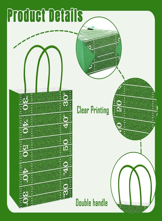 Whaline 18Pcs Football Paper Bag with 30 Sheets Black Green Brown Tissue Paper & Tag Treat Bags with Handles Candy Goodie Bags for Game Day Sport Theme Birthday Party Favors - Image 3