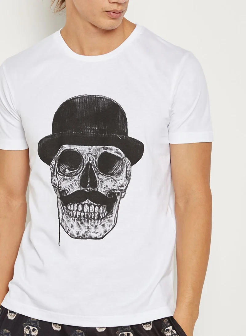 Lounge District Halloween Skull Pajama Set