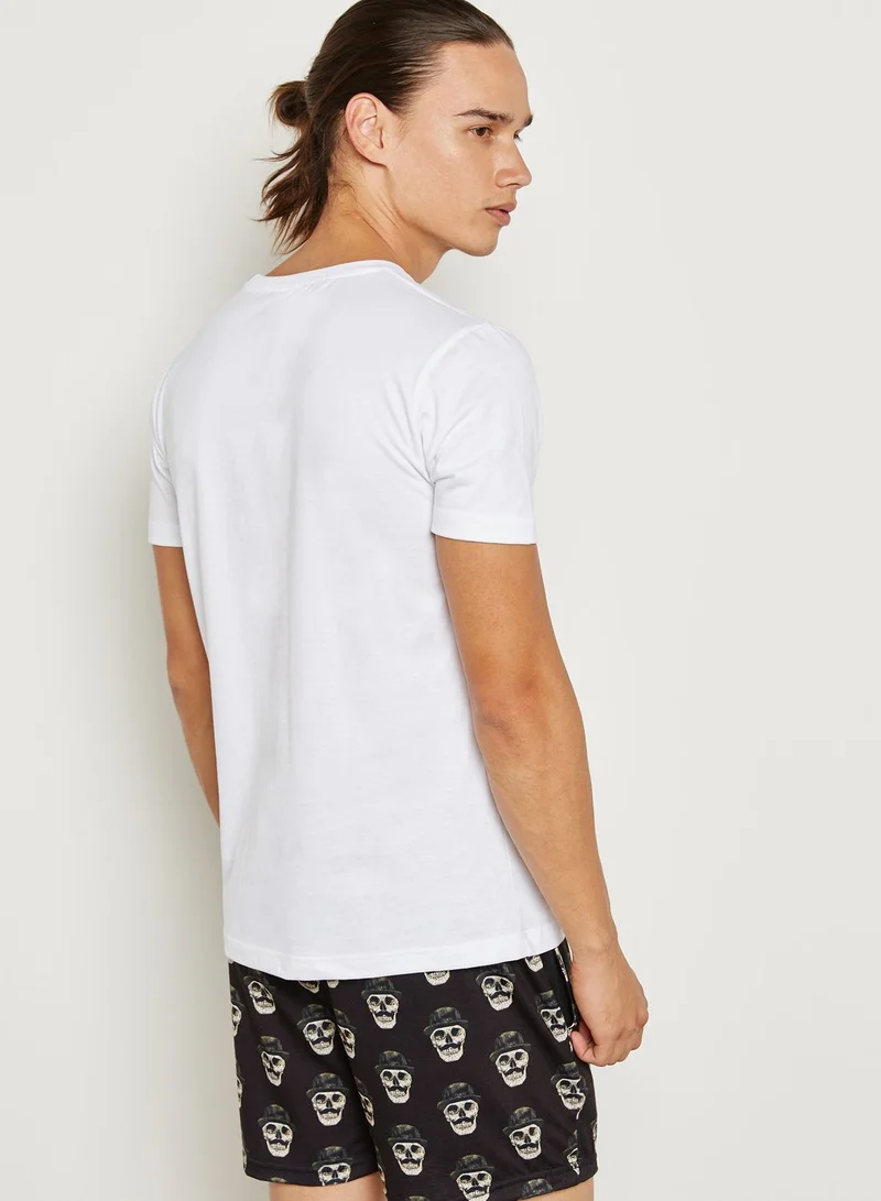 Lounge District Halloween Skull Pajama Set