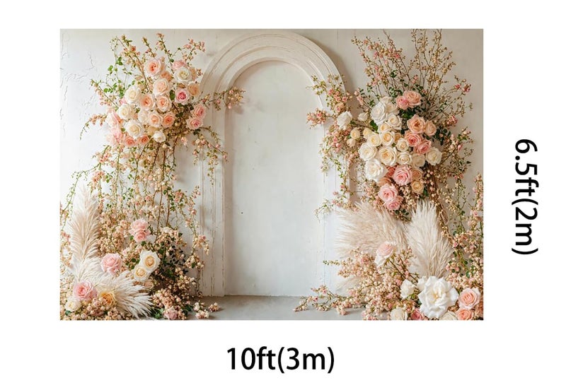 Kate 10x6.5ft Spring Pink Flowers Backdrops for Photography White Wall Background Children Birthday Party Decoration Backdrop - Image 2