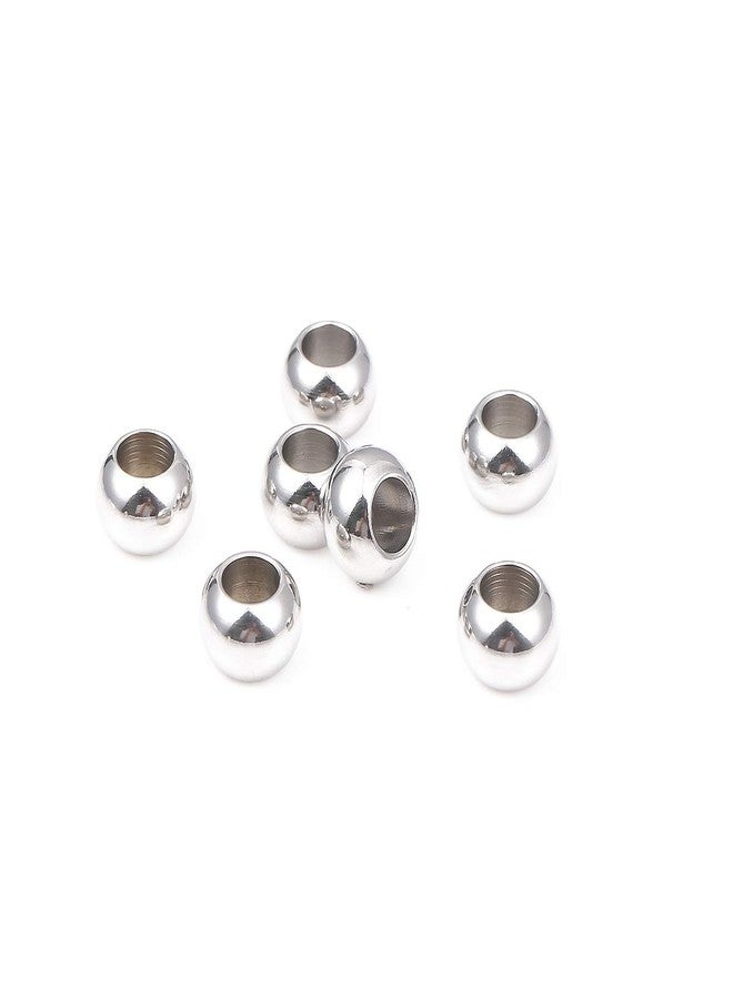 BEADIA Stainless Steel Spacer Beads 12x8mm Round Loose Charm Caps Beads for DIY Jewelry Making 10pcs with 6.5mm Hole - Image 3