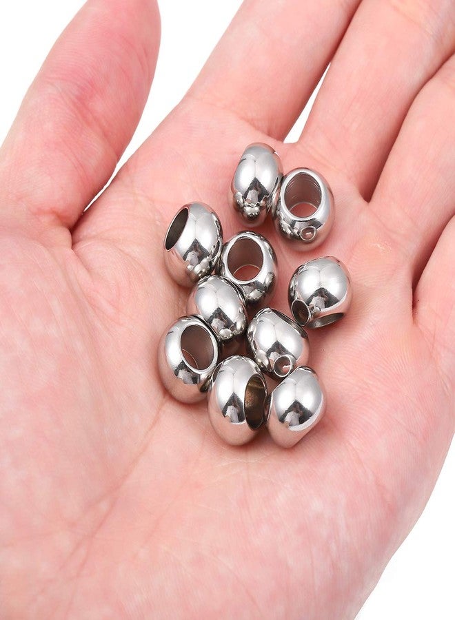 BEADIA Stainless Steel Spacer Beads 12x8mm Round Loose Charm Caps Beads for DIY Jewelry Making 10pcs with 6.5mm Hole - Image 5