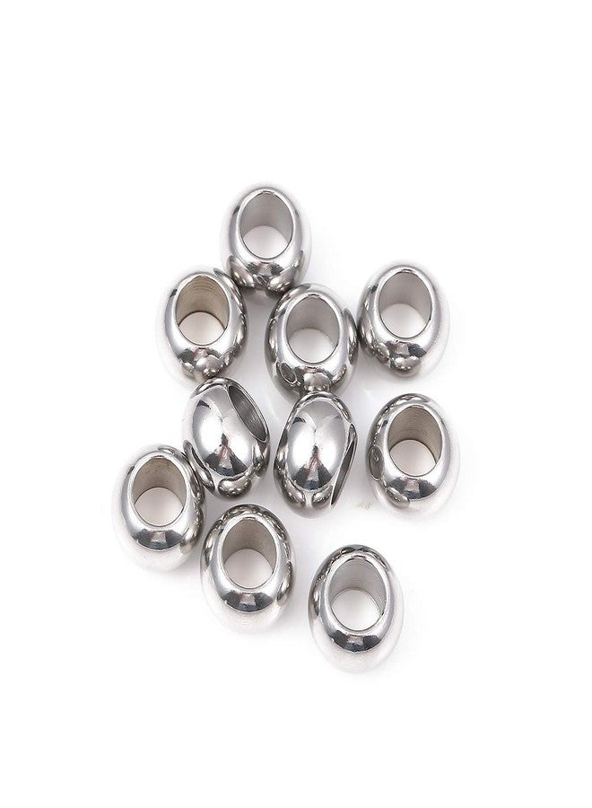 BEADIA Stainless Steel Spacer Beads 12x8mm Round Loose Charm Caps Beads for DIY Jewelry Making 10pcs with 6.5mm Hole - Image 4