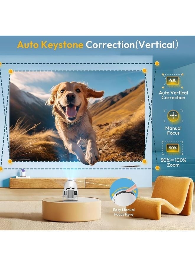 Smartbarry Smartbarry 4K 1080P Mini Projector with WiFi & Bluetooth Portable Premium Android OS Projector, 210° Rotatable Stand, Dust Removal & Heat Dissipation Design for Home Theater, Office, Gaming and Business - Image 4