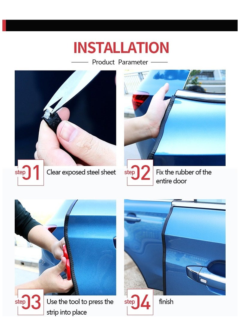 Generic Car Door Protector Decoration Strip, Universal Auto Door Edge Bumper Protector Stickers Anti-Scratch Car Styling Moulding Strip  - Image 3