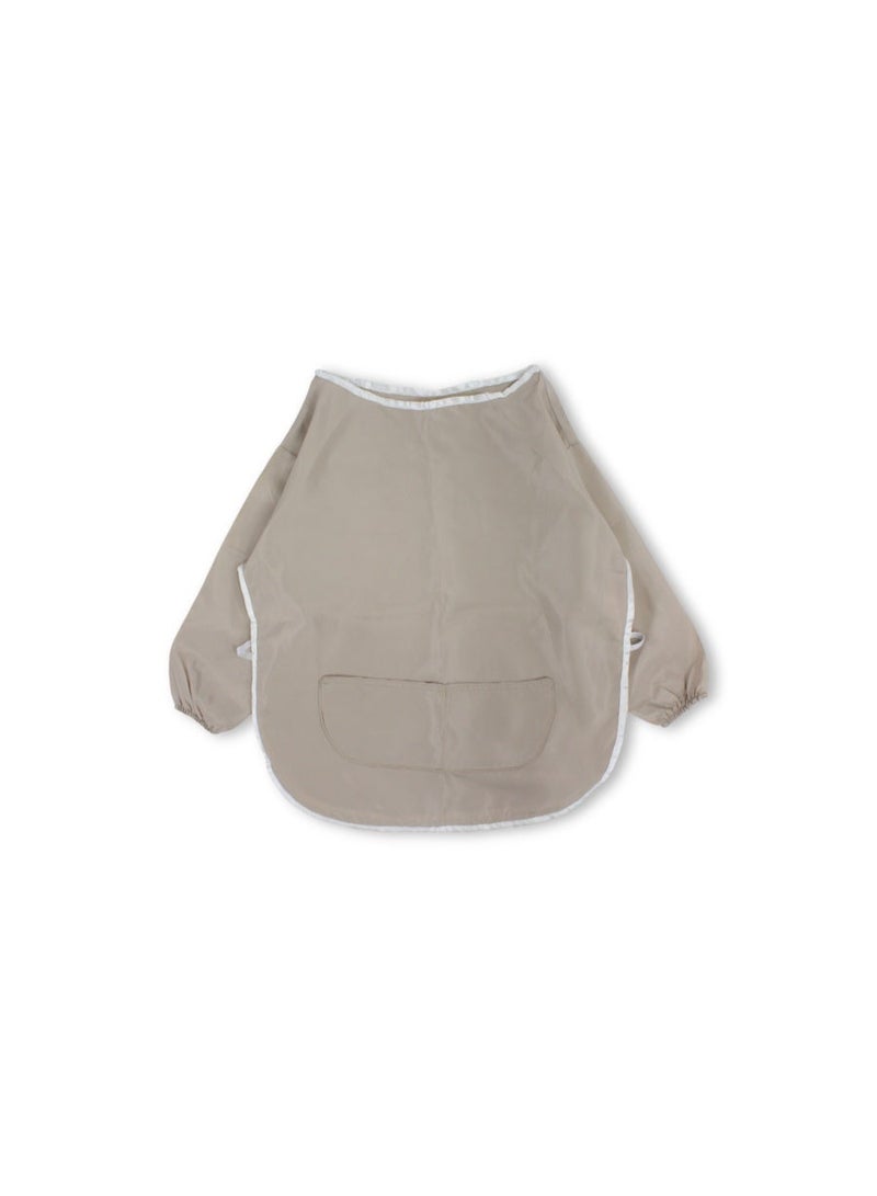 Kids Waterproof Apron (Width 42cm Length 52cm Sleeve 35cm) – Beige - Image 1