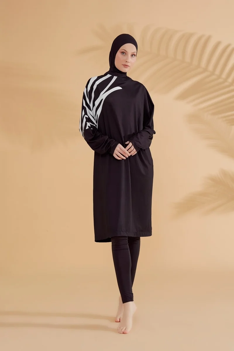 مارينا Black Fully Covered Hijab Swimsuit M2308