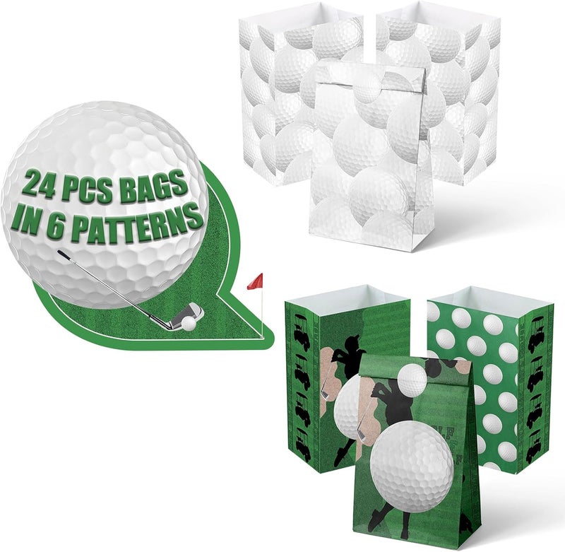 Outego Golf Party Favor Bags – 24 Pcs Golf Gift Bags with 5 Designs, Paper Goodie Bags for Sports Theme Birthday Party Decorations and Golf Event Supplies - Image 5
