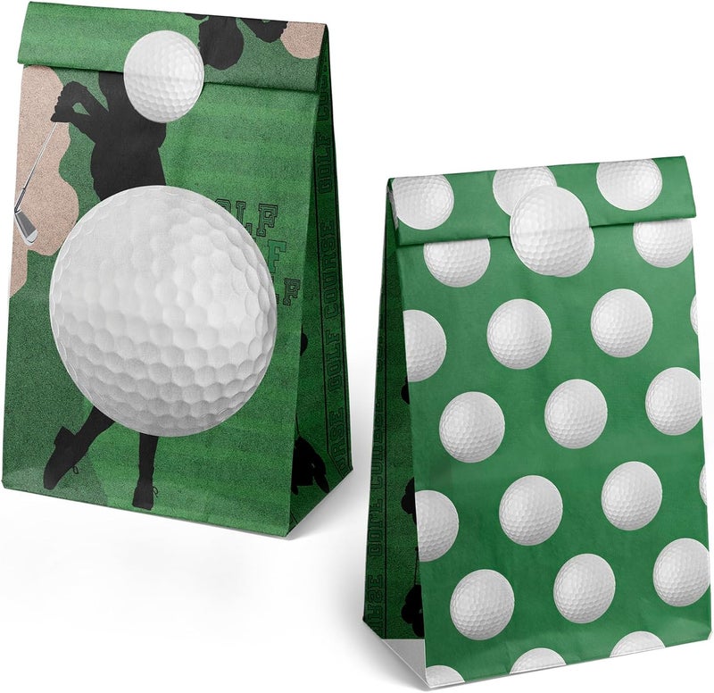 Outego Golf Party Favor Bags – 24 Pcs Golf Gift Bags with 5 Designs, Paper Goodie Bags for Sports Theme Birthday Party Decorations and Golf Event Supplies - Image 2