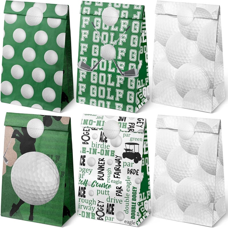 Outego Golf Party Favor Bags – 24 Pcs Golf Gift Bags with 5 Designs, Paper Goodie Bags for Sports Theme Birthday Party Decorations and Golf Event Supplies - Image 1