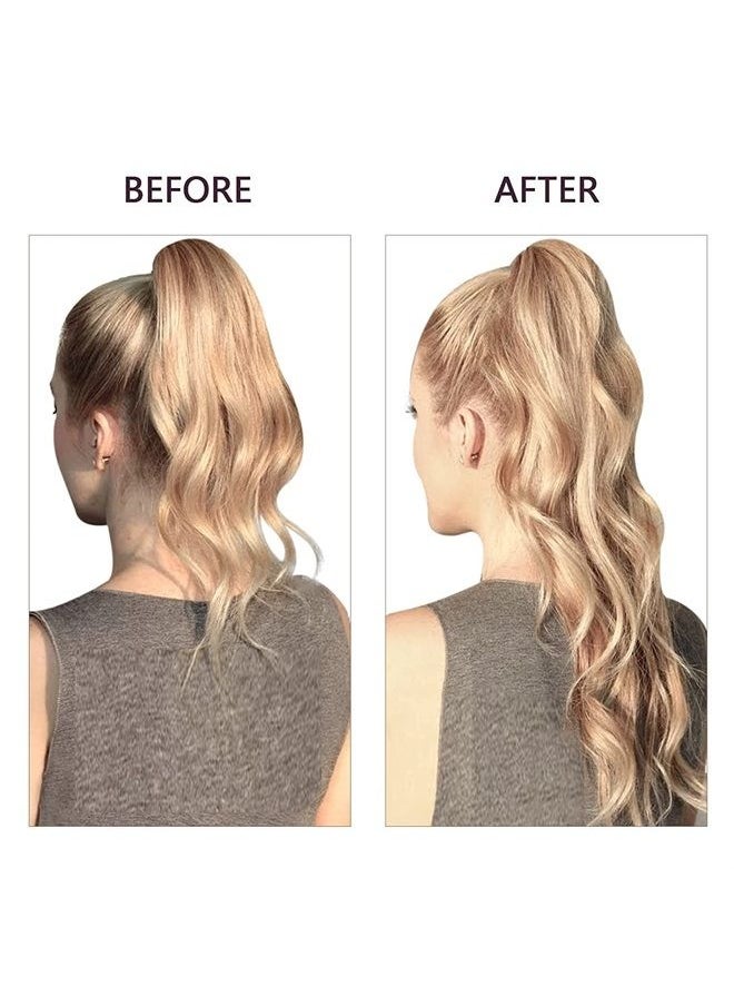 RUNATURE 18 Inch Ponytail Human Hair Extensions Long Ponytail Extension Real Human Hair Light Blonde Highlighted Golden Blonde Hair Extensions Ponytail Wrap Around Natural Hair with Clips Pony Tails 8  - Image 2
