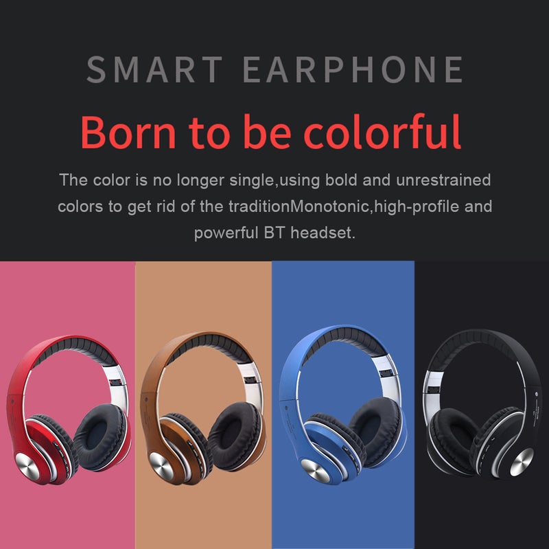 سماعة رأس لاسلكية قابلة للطي مزودة بتكنولوجيا البلوتوث مع ميكروفون أسود - Image 3