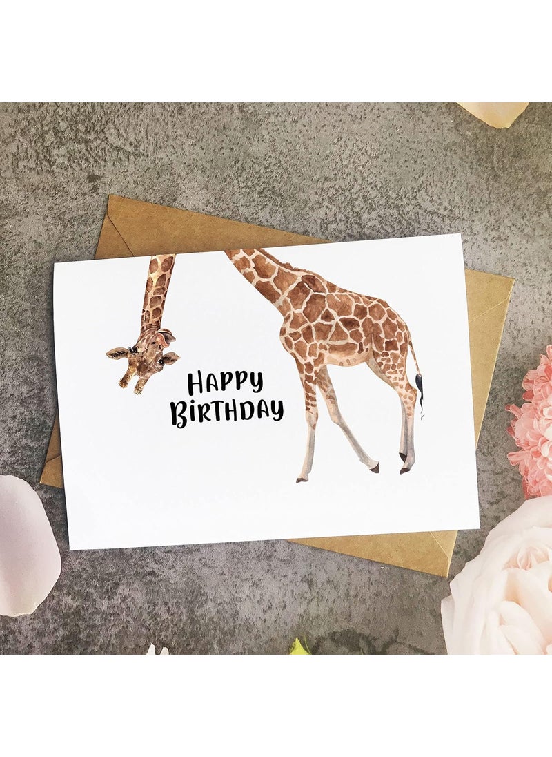 MAGJUCHE MAGJUCHE Funny Giraffe Birthday Card Animal Happy Birthday Card For Women Men Friend  - Image 2