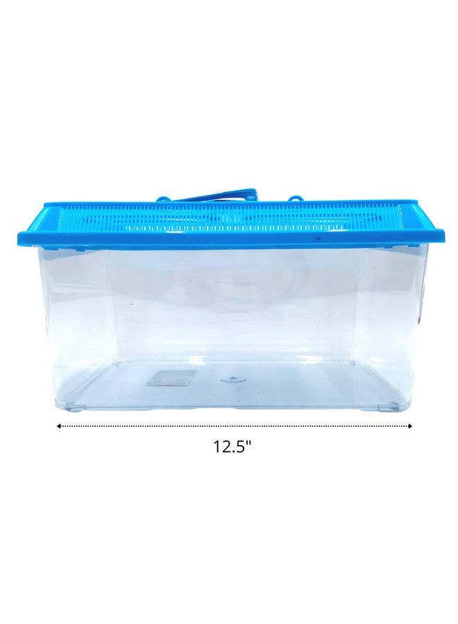 Needzo Hermit Crab Tank with Carrier Handles, Plastic Terrariums for Reptiles, Crabs, Lizards, and More, 12.5 inches - Image 4
