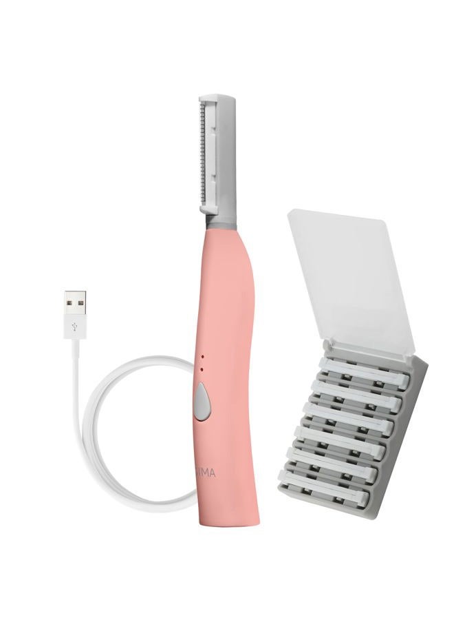 SPA SCIENCES SIMA Patented Dermaplane Razor for Women Face – Painless 2-in-1 Facial Exfoliation & Peach Fuzz Hair Removal – Anti-Aging – 3 Speeds – Rechargeable – 7 Weeks Treatment - Image 1