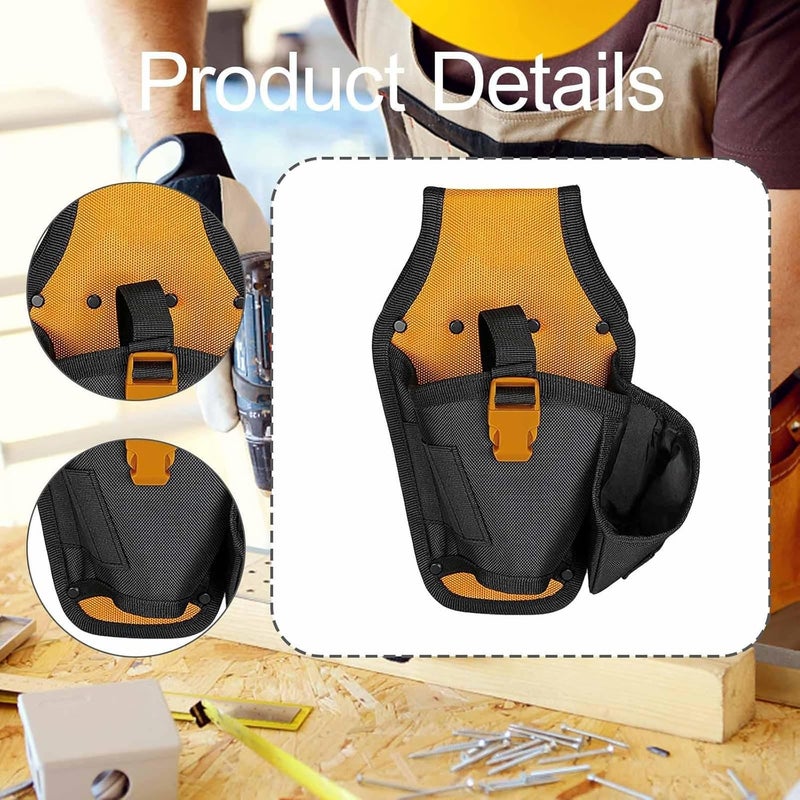 Electric Drill Belt Pouch Waist Tool Bag Wearable Multipurpose Drill Holder Tool Belt Bag for Screwdriver Wrench Construction- With Belt - Image 4