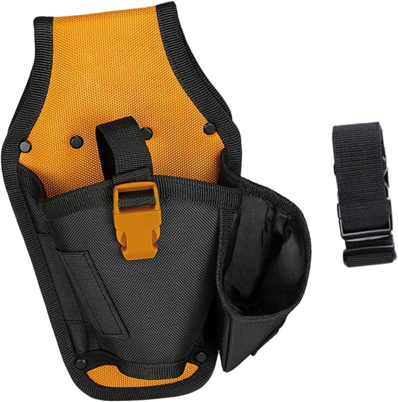 Electric Drill Belt Pouch Waist Tool Bag Wearable Multipurpose Drill Holder Tool Belt Bag for Screwdriver Wrench Construction- With Belt - Image 2