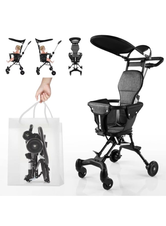 Portable Children's Stroller with One Button Folding High Landscape Travel Stroller - Image 1