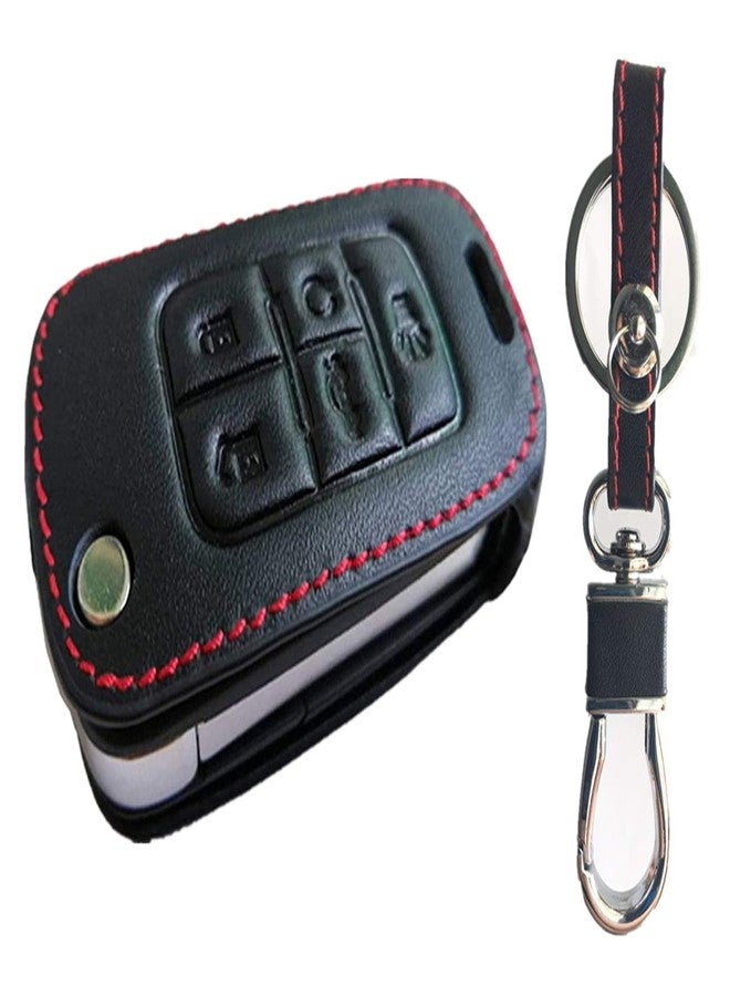 KAWIHEN Leather Key Fob Case Cover Compatible with Chevrolet Chevy Camaro Cruze Equinox Impala Malibu SS Sonic GMC Terrain Buick Encore Lacrosse Regal Verano OHT01060512 - Image 1