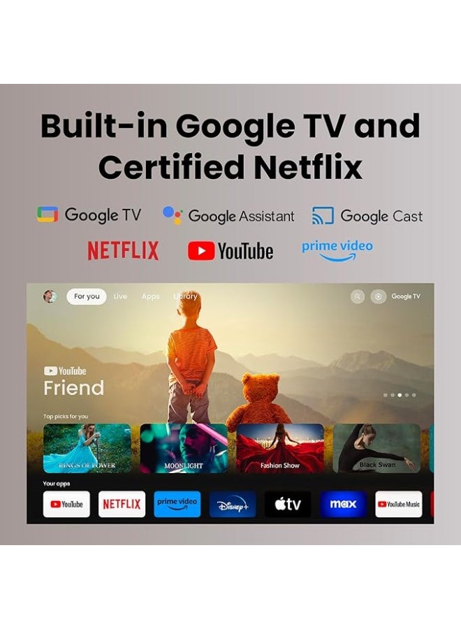 بين كيو جهاز عرض المسرح المنزلي الذكي GP520 بدقة 4K بحجم 180 بوصة، 2600 لومن LED، Google TV، Netflix، HDR10+، Dolby Audio، eARC، HDMI 2.1، USB-C، WiFi 6، Bluetooth 5.2، MEMC، التركيز التلقائي، Rec.709 - ضمان لمدة سنتين - Image 5