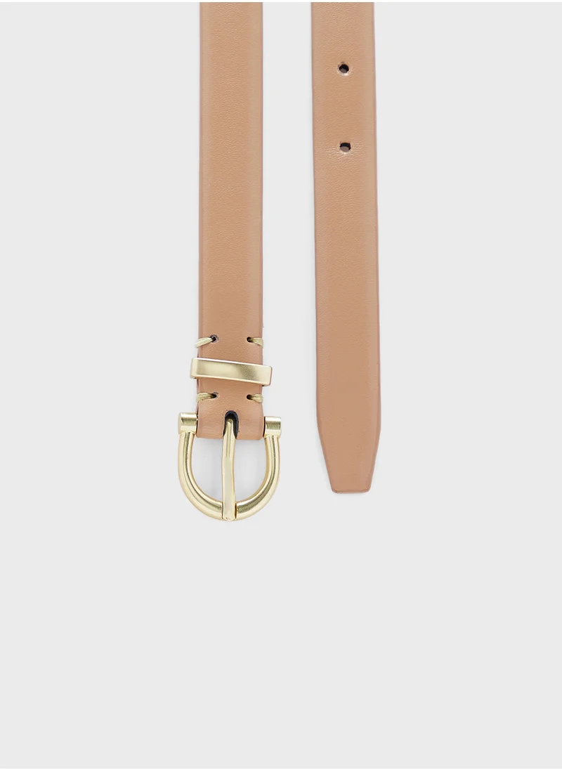 ايلا Genuine Leather D Shape Buckle Belt