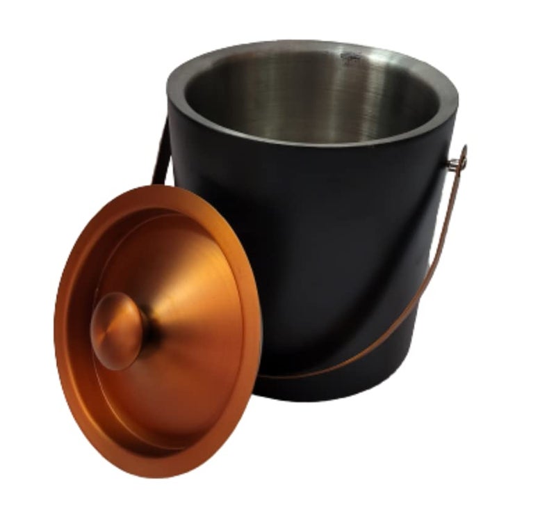 Proniks Stainless Steel Double Insulated ice Buckets 1ltr in Black Color Combo Pack for Home Bar and MiniBar and for Cocktail and mocktail PartiesPack of 2 - Image 2
