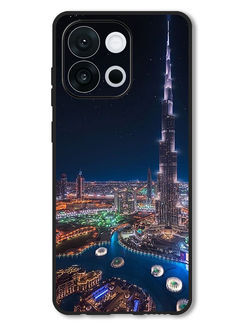 Theodor Case Compatible with OnePlus 13T 6.32 Inch Protection Shockproof Bumper Cover Burj Khalifa Night View - Image 1