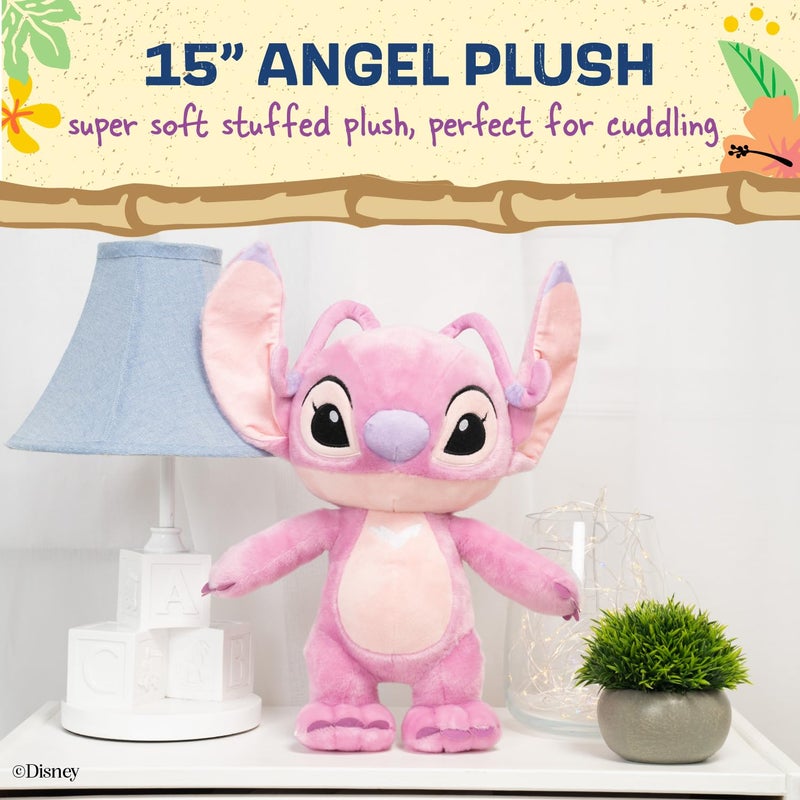 KIDS PREFERRED Disney Baby Lilo & Stitch Angel Soft Huggable Stuffed Animal Cute Plush Toy for Toddler Boys and Girls, Gift for Kids, Pink Angle 16 Inches - Image 2