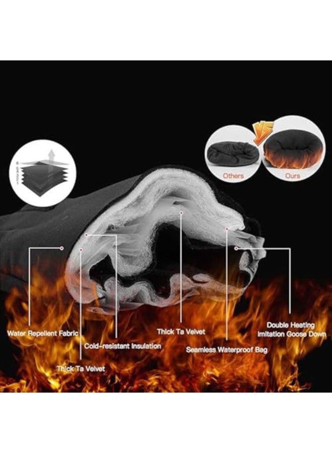 جيه زد اس قفازات ركوب الدراجات من JZS، قفازات شتوية، قفازات دافئة بأصابع تعمل باللمس، معزولة، مضادة للانزلاق، مقاومة للرياح والماء، مناسبة لركوب الدراجات والجري والعمل، للرجال والنساء - Image 4