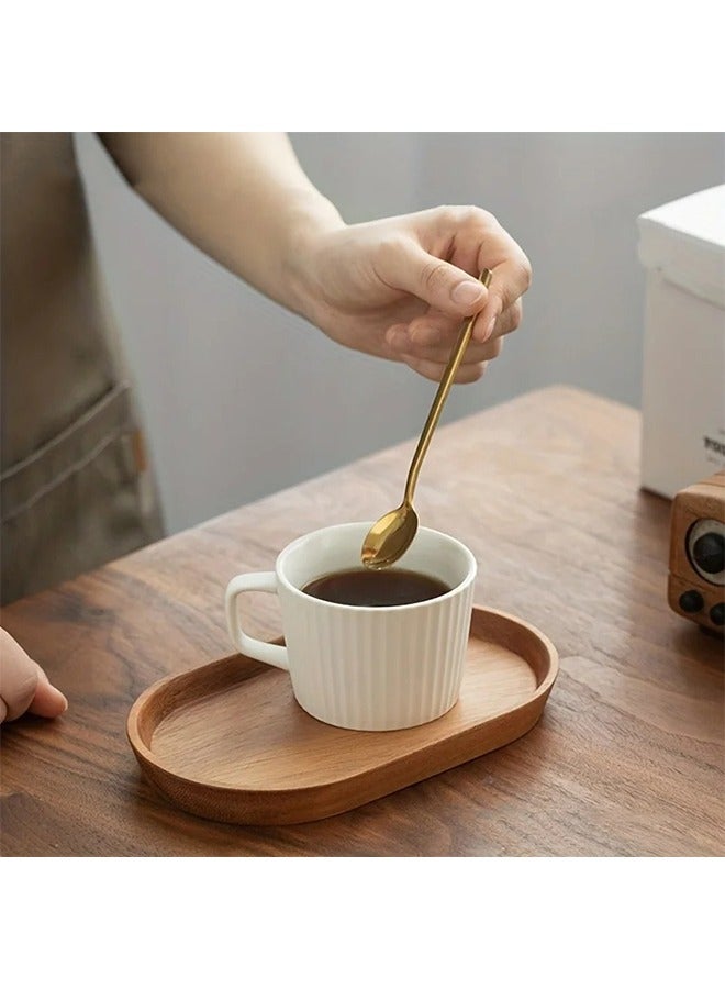 صينية خشبية بيضاوية الشكل مقاس 19×10.8 سم – صينية تقديم بسيطة للحلويات والوجبات الخفيفة والشاي - Image 4