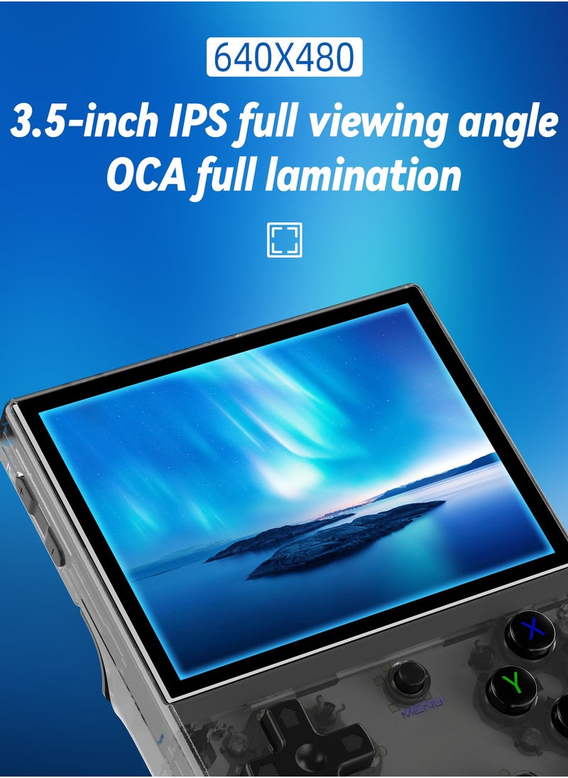 ANBERNIC  - RG35XX Plus Linux Handheld Game Console, 3.5'' IPS Screen, Pre-Loaded 5527 Games, 3300mAh Battery, Supports 5G WiFi Bluetooth HDMI and TV Output (64GB, White) - Image 1