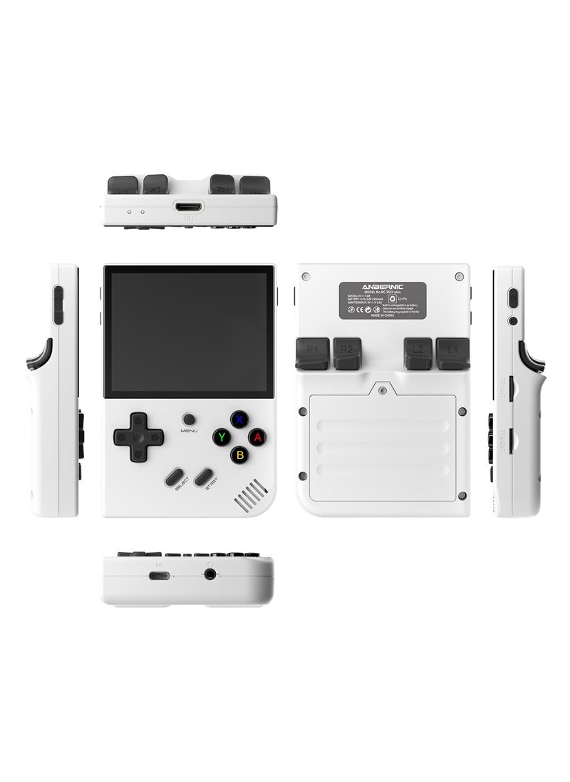ANBERNIC  - RG35XX Plus Linux Handheld Game Console, 3.5'' IPS Screen, Pre-Loaded 5527 Games, 3300mAh Battery, Supports 5G WiFi Bluetooth HDMI and TV Output (64GB, White) - Image 1