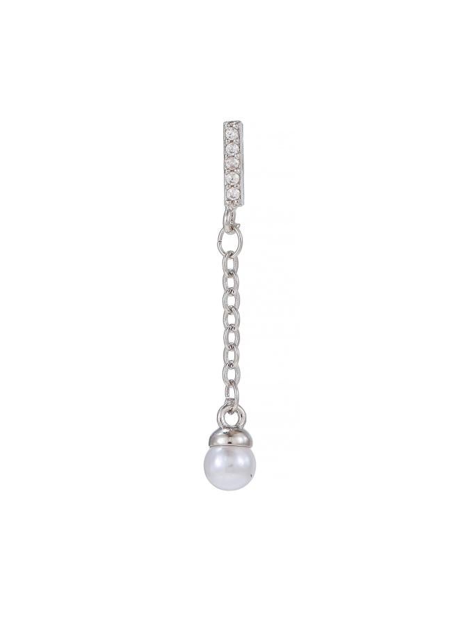 European And American Tassel Ear Bone Nail Stainless Steel Thin Rod Body Piercing Pearl Pendant Ear Stud Ear Jewelry 