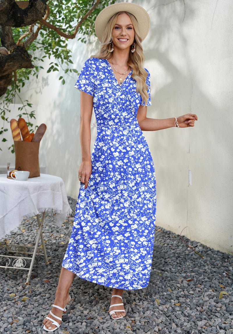 AUSELILY Long Summer Dresses for Women Casual Modest Empire Waist Flowy Dress with Pockets XL - Image 4