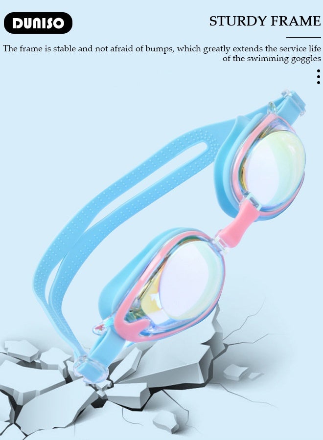 DUNISO Kids Swim Goggles Boys and Girls Swimming Goggles with Soft Silicone, Mirrored Swim Goggles No Leaking with UV Protection, Suitable for Kids 3-14 Boys and Girls  - Image 3