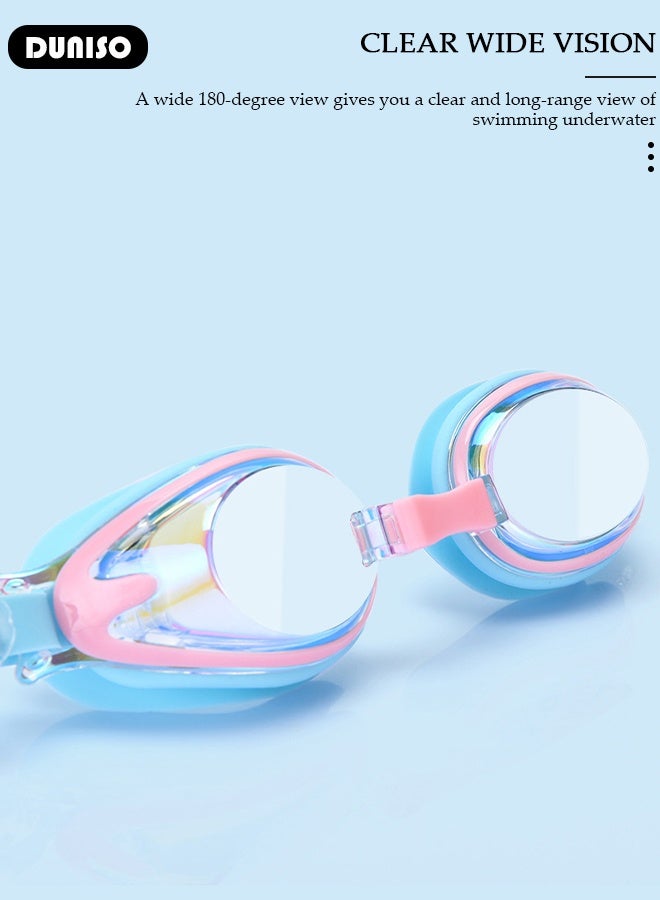 DUNISO Kids Swim Goggles Boys and Girls Swimming Goggles with Soft Silicone, Mirrored Swim Goggles No Leaking with UV Protection, Suitable for Kids 3-14 Boys and Girls  - Image 4