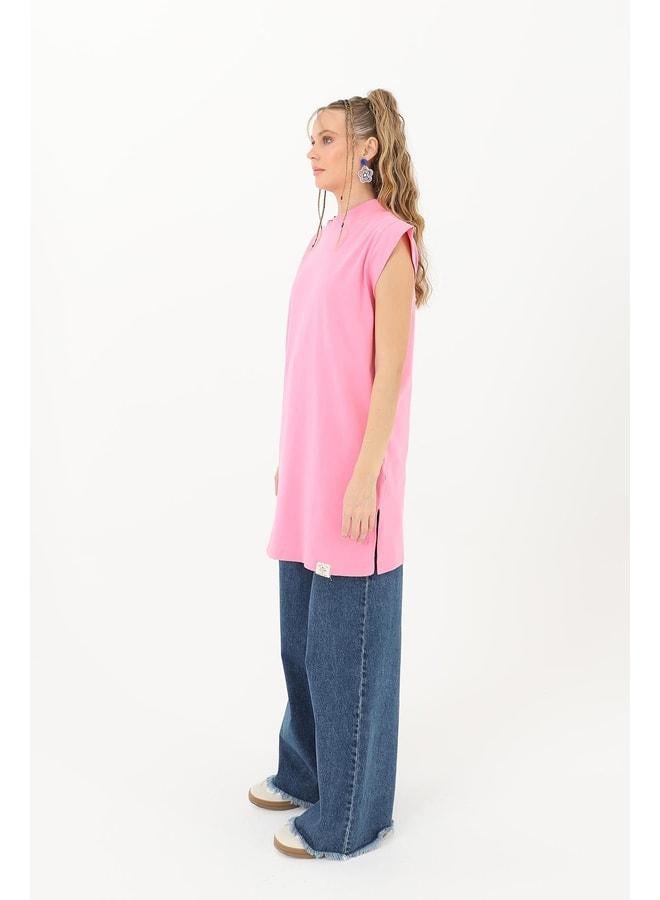 Soul Women's Basic Sleeveless T-shirt - 30725TUN - PINK. - Image 3