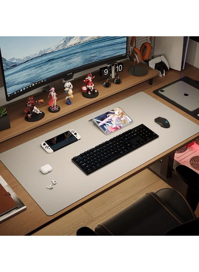 Solid Color Mouse Pad Oversized Dirty Resistant Leather Table Mat Home Laptop Waterproof Oil Proof Keyboard Mat-Color:For Special Sizes, Please Contact Customer Service-Pattern:Mint Green  - Image 4